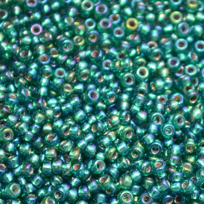 Miyuki Seed Beads 11/0 - mb11-1017 - Silver Lined Emerald AB 10g