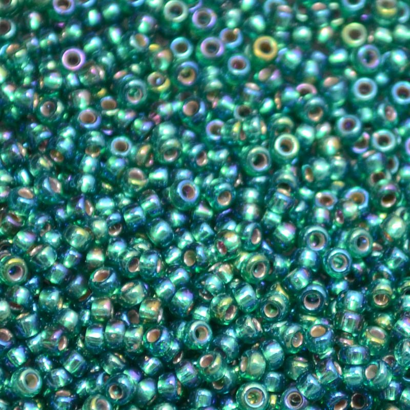 Miyuki Seed Beads - 11/0 - Silver Lined Emerald AB -mb11-1017b250- 250g