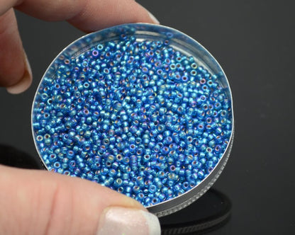Miyuki Seed Beads 11/0 - mb11-1025 - Silver Lined Capri Blue AB 10g