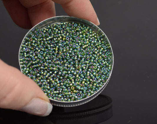 Miyuki Seed Beads 11/0 - mb11-1026 - Silver Lined Olive AB 10g
