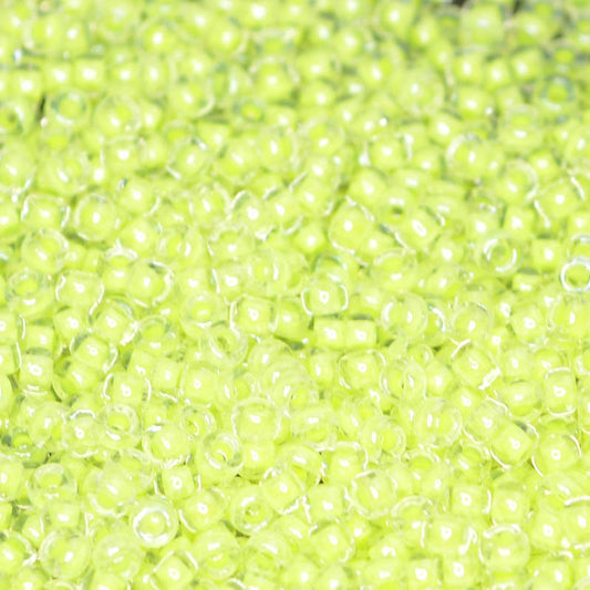 Miyuki Seed Beads - 11/0 - Luminous Inside-Color Neon Chartreuse/Crystal -mb11-1