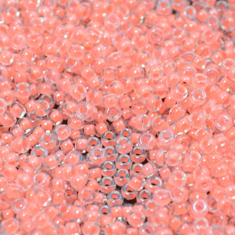 Miyuki Seed Beads - 11/0 - Luminous Inside-Color Neon Flamingo /Crystal -mb11-11