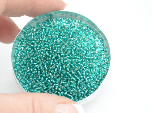 Miyuki Seed Beads 11/0 - mb11-2425 - Silver Lined Caribbean Teal 10g