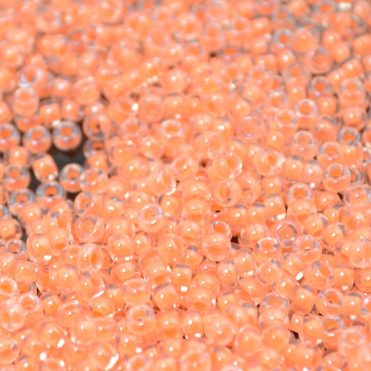 Miyuki Seed Beads 11/0 - mb11-4298 - Luminous Inside-Color Neon Orange /Crystal 