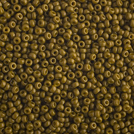 Miyuki Seed Beads - 11/0 - Green Olive Opaque [Duracoat] -mb11-4491b250- 250g