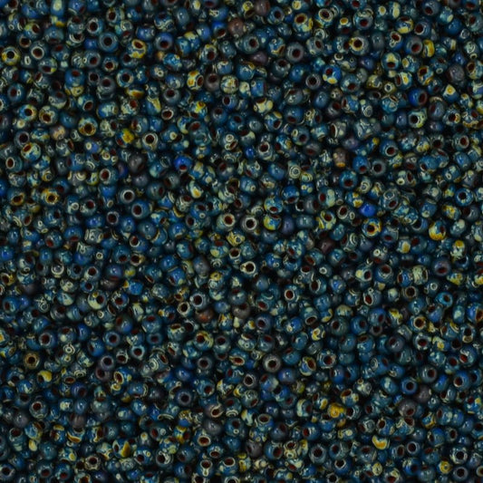 Miyuki Seed Beads - 11/0 - Dark Teal Picasso -mb11-4516b250- 250g