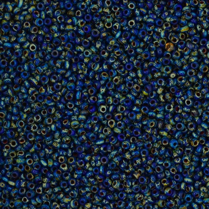 Miyuki Seed Beads - 11/0 - Cobalt Picasso -mb11-4518b250- 250g