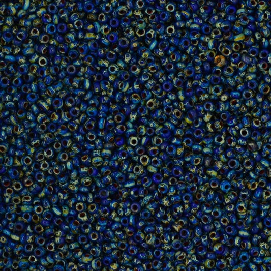 Miyuki Seed Beads - 11/0 - Cobalt Picasso -mb11-4518b250- 250g