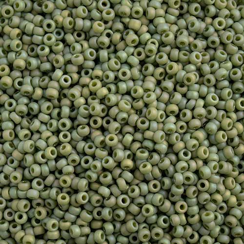 Miyuki Seed Beads 11/0 - mb11-4698 - Frosted Glazed/Rainbow Green Shamrock Matte