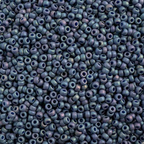 Miyuki Seed Beads - 11/0 - Frosted Glazed/Rainbow Navy Blue Matte AB -mb11-4703b