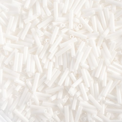 Miyuki Slender Bugles - 6mm - Opaque Chalk White