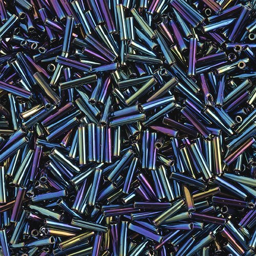 Miyuki Slender Bugles - 6mm - Variegated Iris Metallic