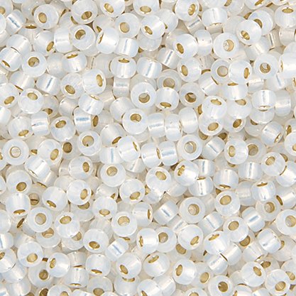 Miyuki Seed Beads - 15/0 - Silver Lined White Opal -mb15-0551b250- 250g