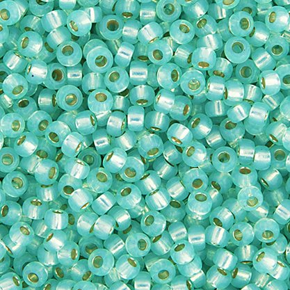 Miyuki Seed Beads - 15/0 - Silver Lined Opal Aqua Green Alabaster [Dyed] -mb15-0