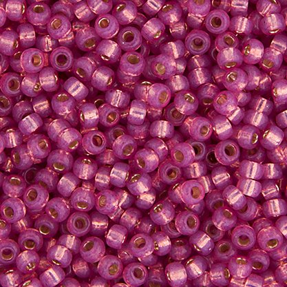 Miyuki Seed Beads - 15/0 - Silver Lined Opal Dark Rose Alabaster [Dyed] -mb15-06