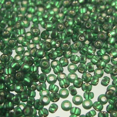 Miyuki Seed Beads 15/0 mb15-1642 - Dyed Semi-Frosted Silver Lined Leaf Green