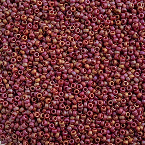 Miyuki Seed Beads - 15/0 - Frosted Glazed/Rainbow Pink Rosewood Matte AB -mb15-4