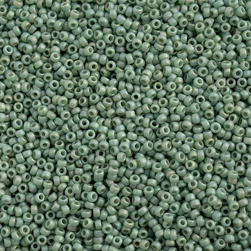 Miyuki Seed Beads 15/0 mb15-4701 - Frosted Glazed/Rainbow Green Mint Matte AB