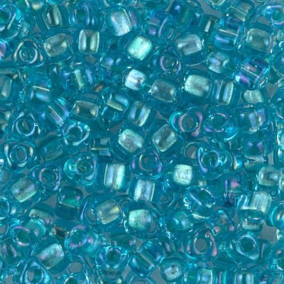 Miyuki Triangles - 5/0 - Sparkle Aqua Lined Aqua AB