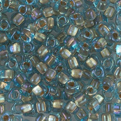 Miyuki Triangles - 5/0 - Sparkle Light Bronze Lined Aqua Lustre