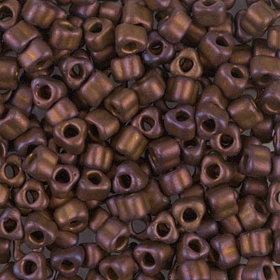 Miyuki Triangles - 5/0 - Matte Metallic Dark Rasberry Iris