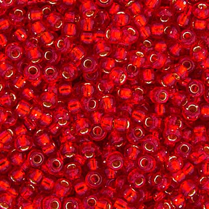 Miyuki Seed Beads - 6/0 - Silver Lined Flame Red -mb6-0010b250- 250g