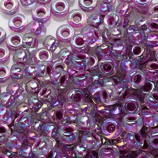 Miyuki Seed Beads - 6/0 - Crystal Lined Magenta AB Dyed -mb6-0264b250- 250g