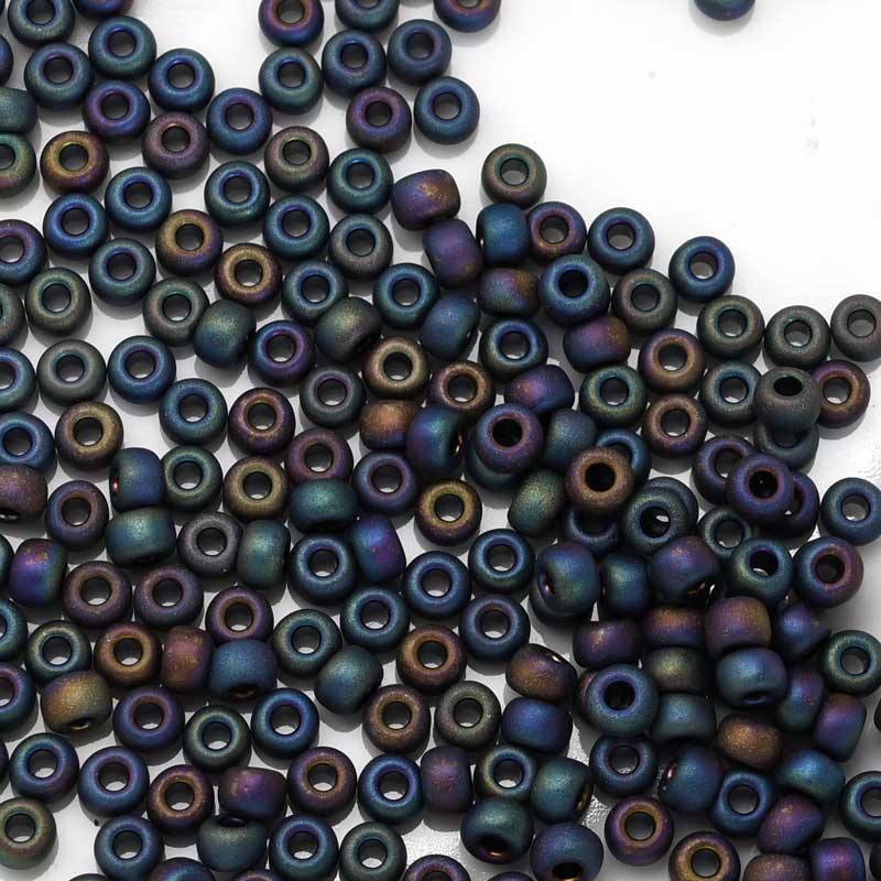 Miyuki Seed Beads 6/0 mb6-0401FR - Matte Black Grey AB