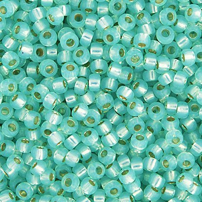 Miyuki Seed Beads 6/0 mb6-0571 - Silver Lined Opal Aqua Green Alabaster [Dyed]