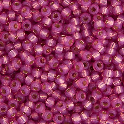 Miyuki Seed Beads 6/0 mb6-0645 - Silver Lined Dark Rose Alabaster [Dyed]