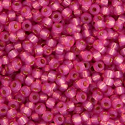 Miyuki Seed Beads - 6/0 - Silver Lined Dark Rose Alabaster [Dyed] -mb6-0645b250-