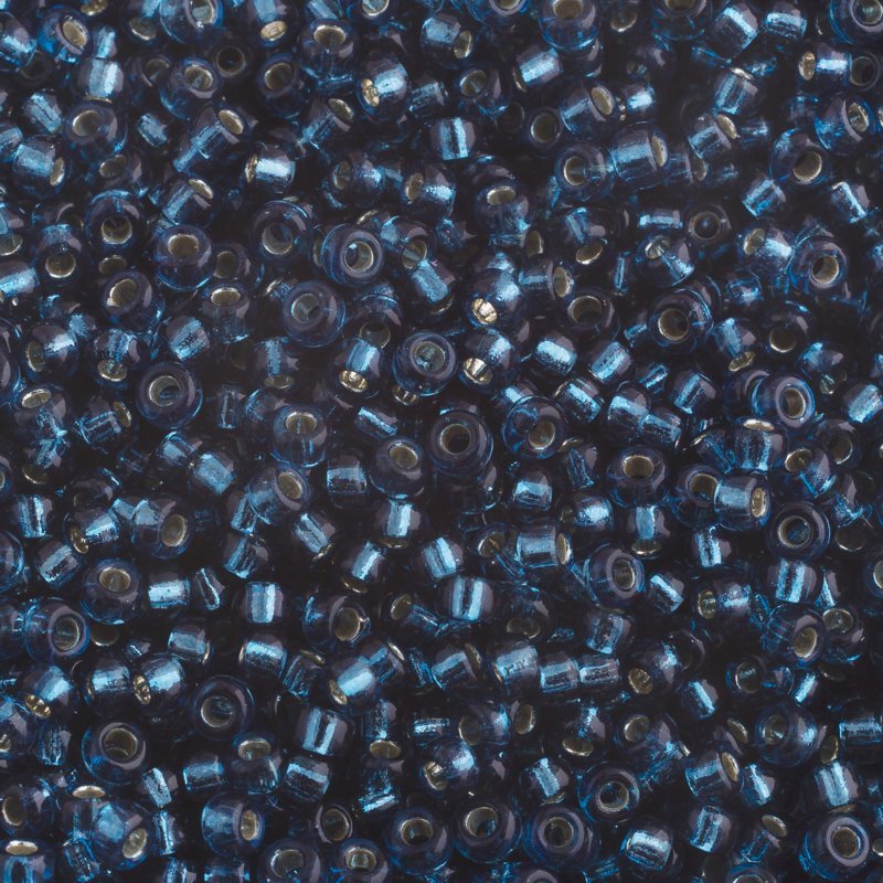 Miyuki Seed Beads 6/0 mb6-1425 - Dyed Silverlined Blue Zircon