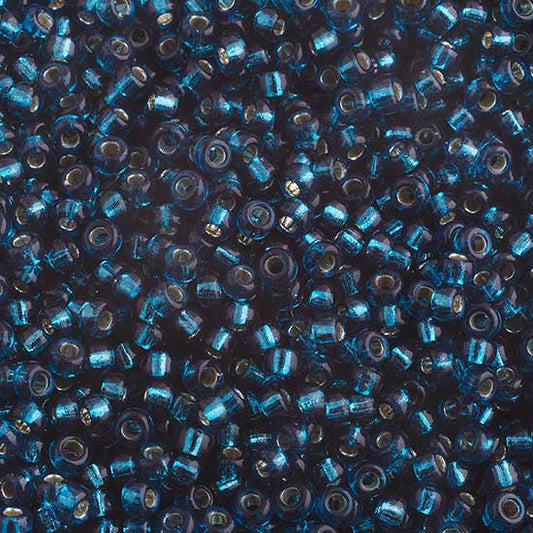 Miyuki Seed Beads - 6/0 - Dyed Silverlined Blue Zircon -mb6-1425b250- 250g