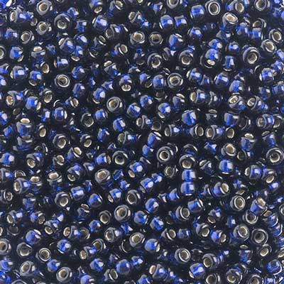 Miyuki Seed Beads - 6/0 - Silver Lined Navy Blue [Duracoat] -mb6-4281b250- 250g