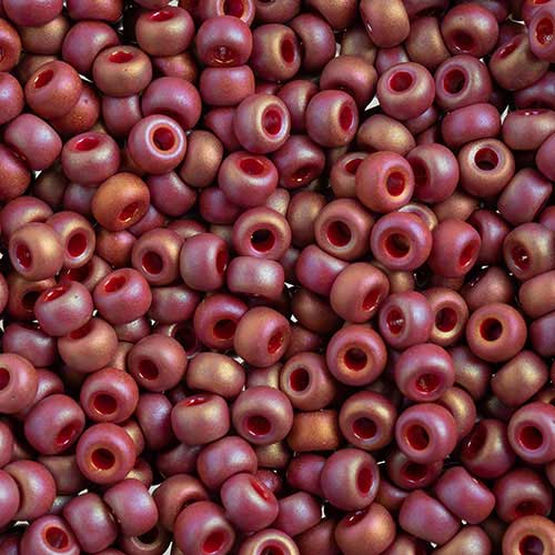 Miyuki Seed Beads 6/0 mb6-4696 - Frosted Glazed/Rainbow Pink Rosewood Matte AB