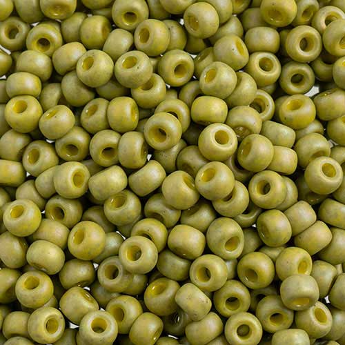 Miyuki Seed Beads - 6/0 - Frosted Glazed/Rainbow Green Lime Matte AB -mb6-4697b2