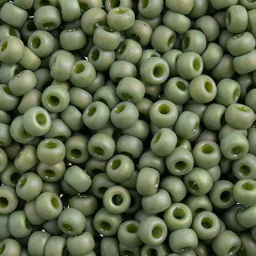 Miyuki Seed Beads 6/0 mb6-4698 - Frosted Glazed/Rainbow Green Shamrock Matte AB