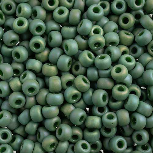 Miyuki Seed Beads 6/0 mb6-4699 - Frosted Glazed/Rainbow Green Pine Matte AB