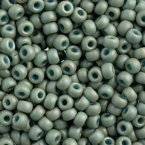 Miyuki Seed Beads - 6/0 - Frosted Glazed/Rainbow Green Mint Matte AB -mb6-4701b2
