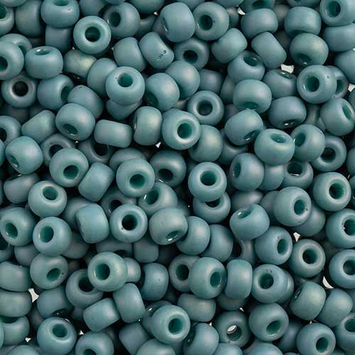 Miyuki Seed Beads - 6/0 - Frosted Glazed/Rainbow Arctic Blue Matte AB -mb6-4702b
