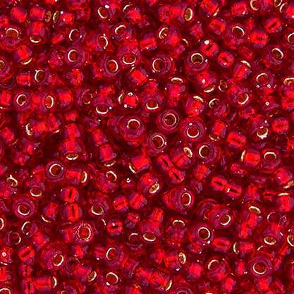 Miyuki Seed Beads - 8/0 - Ruby Silver Lined -mb8-0011b250- 250g