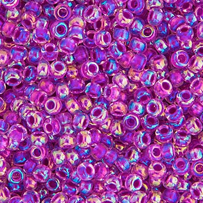 Miyuki Seed Beads - 8/0 - Crystal Lined Magenta AB Dyed -mb8-0264b250- 250g