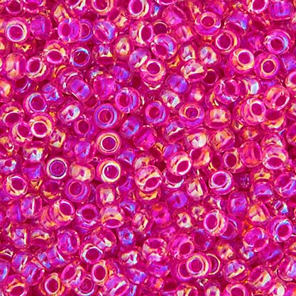 Miyuki Seed Beads - 8/0 - Crystal Hot Pink Lined AB -mb8-0355b250- 250g