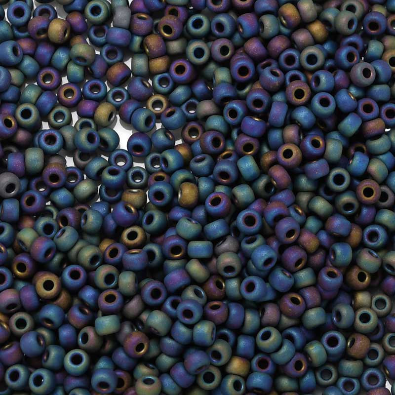 Miyuki Seed Beads 8/0 mb8-0401FR - Matte Black Grey AB