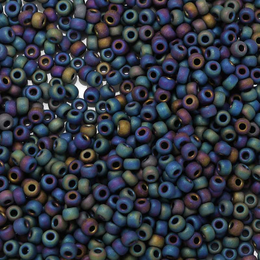 Miyuki Seed Beads 8/0 mb8-0401FR - Matte Black Grey AB