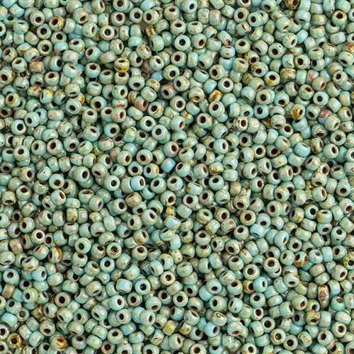 Miyuki Seed Beads - 8/0 - Turquoise Blue Picasso -mb8-4514b250- 250g