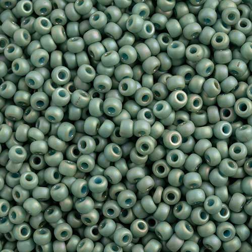 Miyuki Seed Beads - 8/0 - Frosted Glazed/Rainbow Green Mint Matte AB -mb8-4701b2
