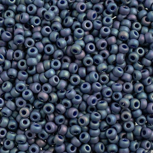 Miyuki Seed Beads 8/0 mb8-4703 - Frosted Glazed/Rainbow Navy Blue Matte AB