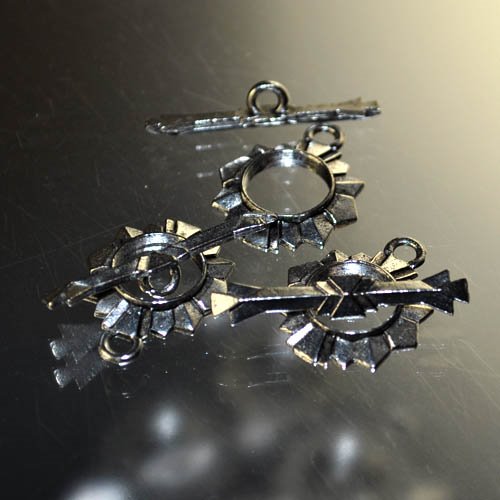 Toggle Clasp -  Art Deco - Antique Pewter