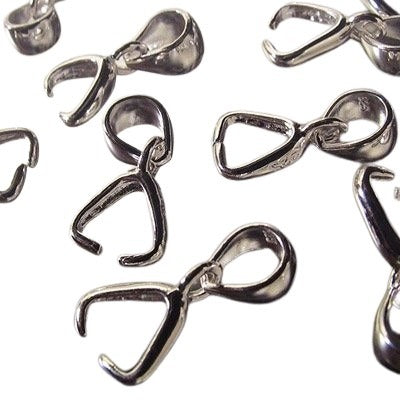 Pinch Bail - Triangle with Loop - Sterling